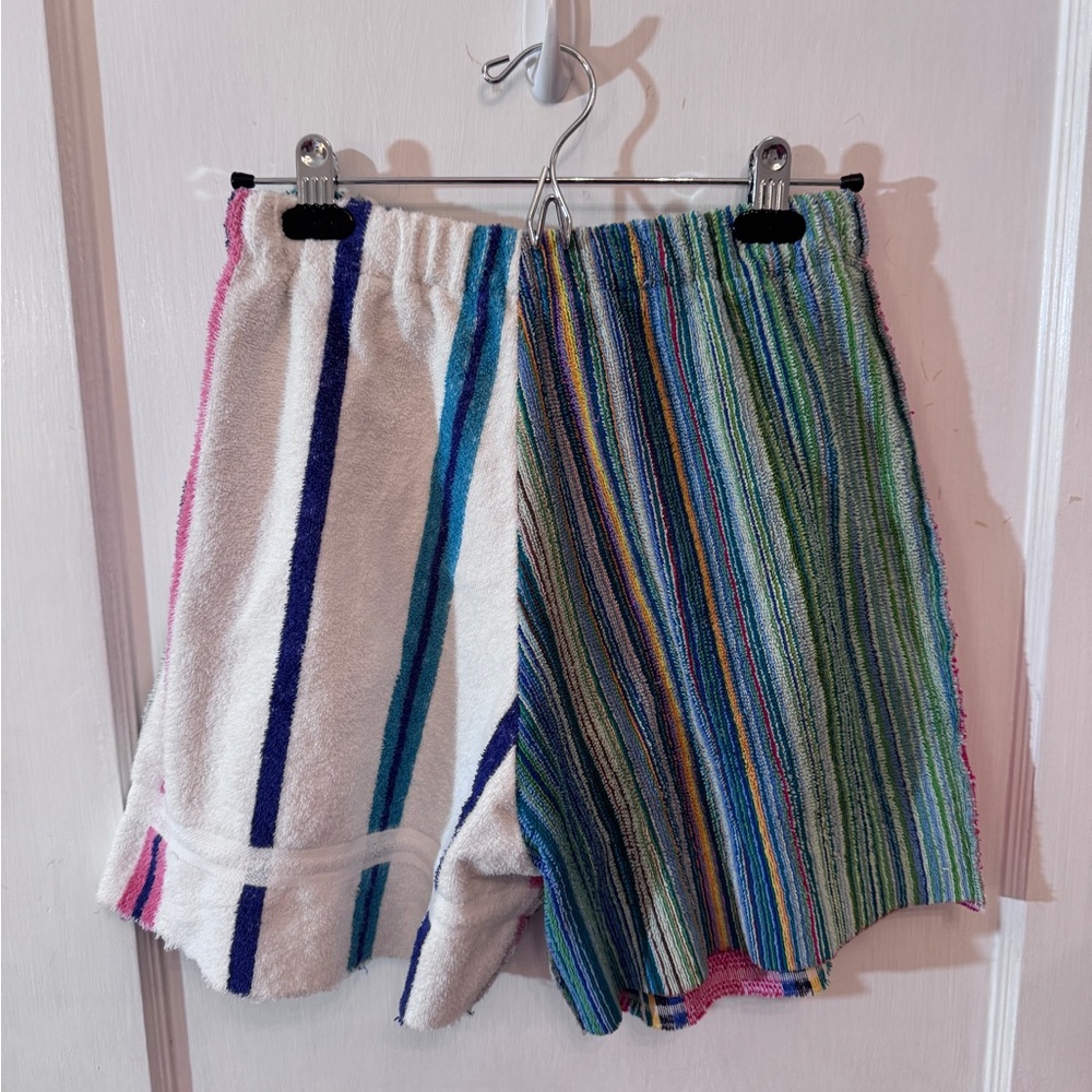 Vintage High Waist Terry Cloth Shorts Handmade Beach Towel Coverup Large - Picture 3 of 8